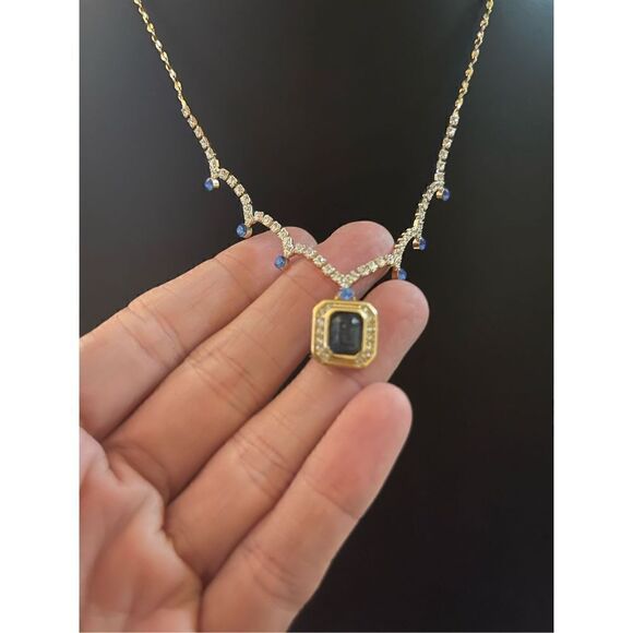 Christian Dior Blue Stoned Necklace - Picture 2 of 5